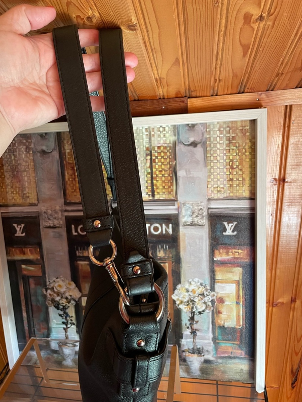 Coach Black Pebbled Leather Chain Hobo Crossbody/Shoulder Bag - Picture 6 of 7